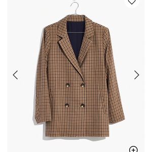 Madewell Double Breasted Blazer in Desert Check